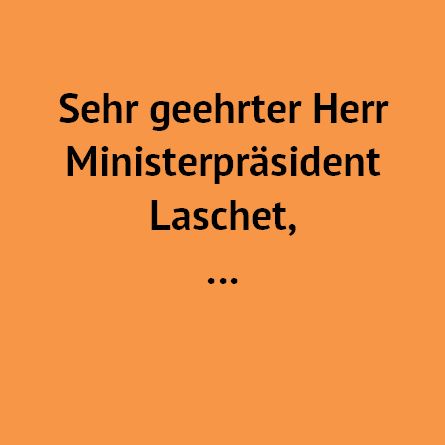 Offener Brief an den Ministerpräsidenten