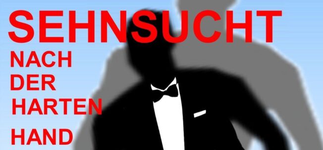 Sehnsucht nach der harten Hand, Mann im Anzug mit dunklem Schatten im Hintergrund