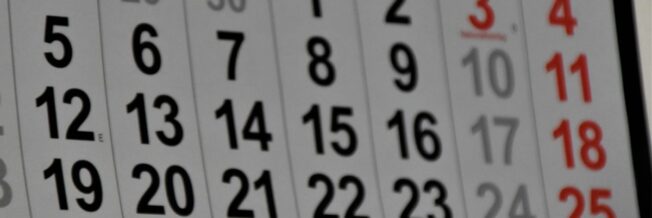 Kalender Ausschnitt - Zahlen ohne Monatsangabe