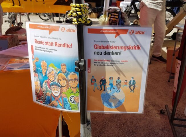 Buchcover - Rente und Globalisierungskritik neu denken